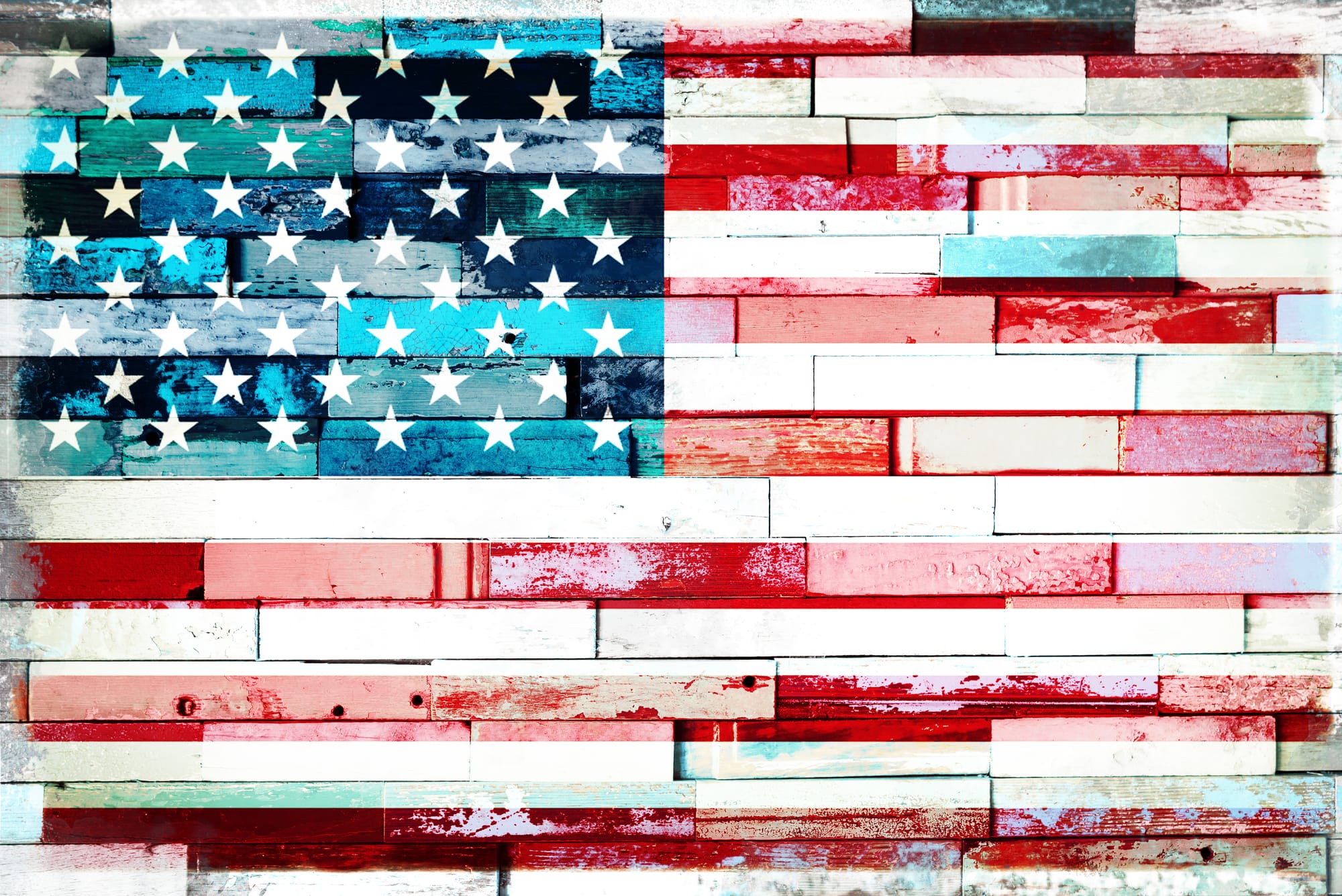 Wooden American Flag Wall Art