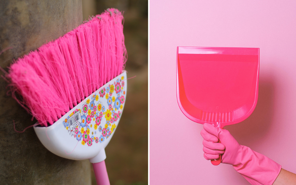 Sweeping in Style: Discover the Charm of a Pink Broom and Dust Pan