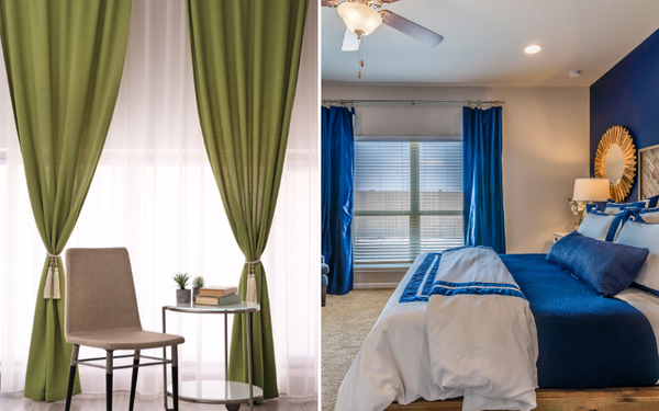 Transform Your View: Dive Into the Serenity of Blue and Green Curtains!